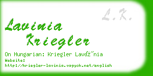 lavinia kriegler business card